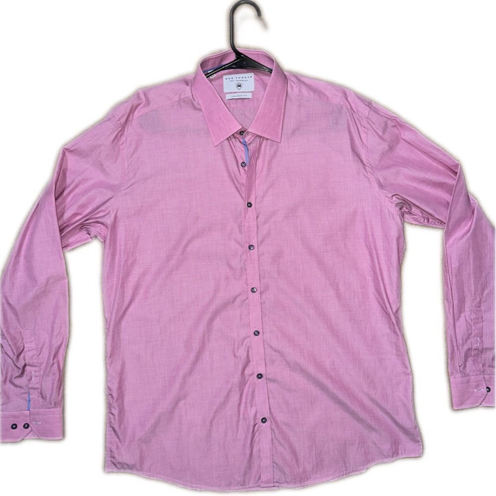 Pure Cotton Classic Collar Sateen Dress Shirt - Pink